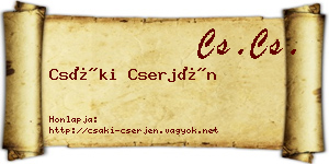 Csáki Cserjén névjegykártya